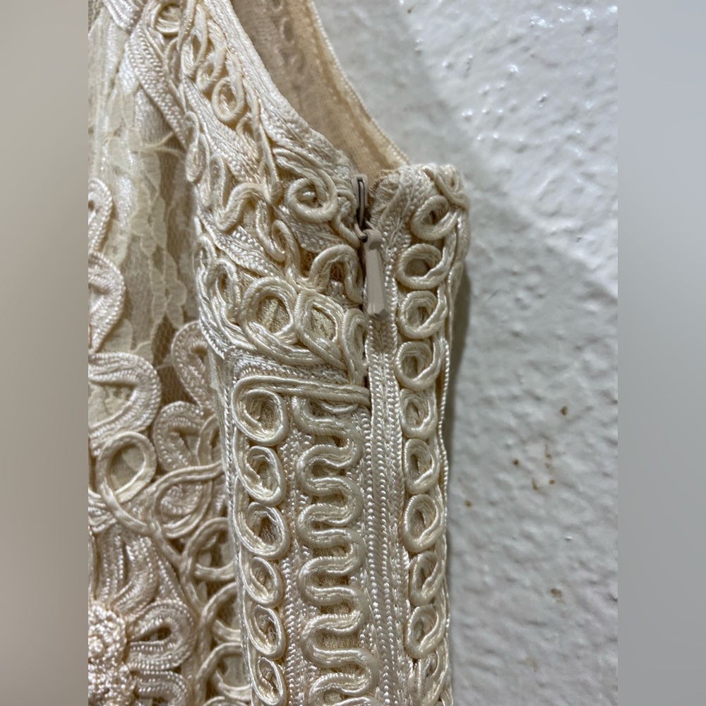 SUE WONG Nocturne Hand Cream embroidered dress - Picture 2 of 7